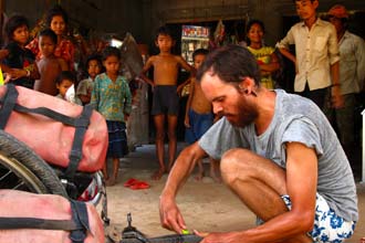 Um furo no Camboja profundo