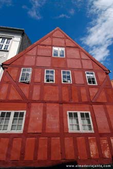 Fachada no centro histórico de Aarhus