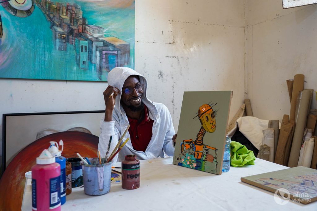 Artista senegalês na Aldeia das Artes