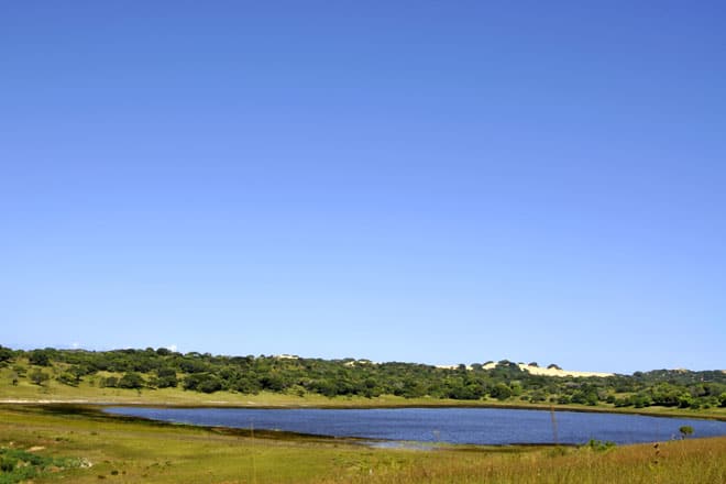 Lagoa numa estrada secundária entre Bilene e Zongoene