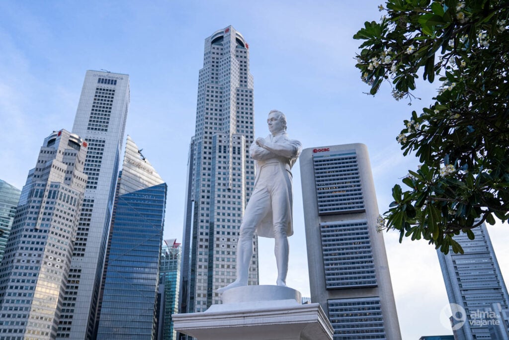Estátua no centro histórico de Singapura