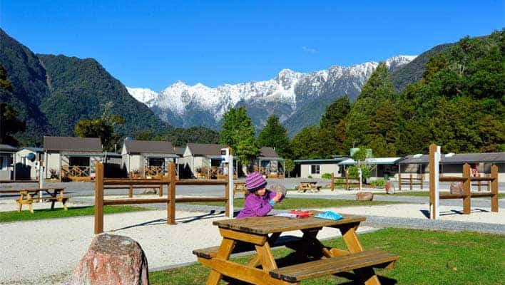 Melhores parques para autocaravas na Nova Zelândia: Fox Glacier Holiday Park