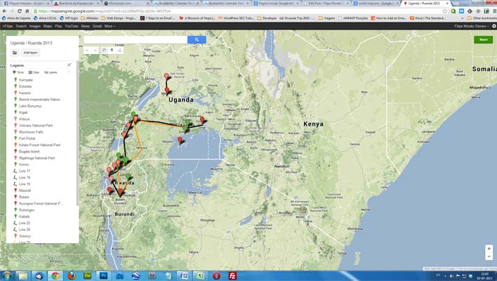 Planear uma viagem: google maps