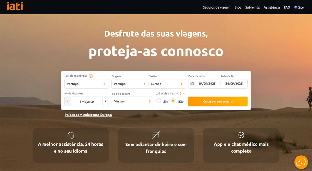 Página inicial da IATI Seguros