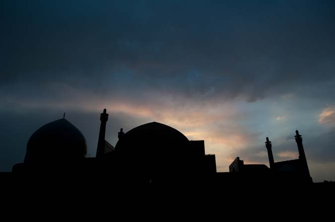 Anoitecer na praça Imam, Esfahan