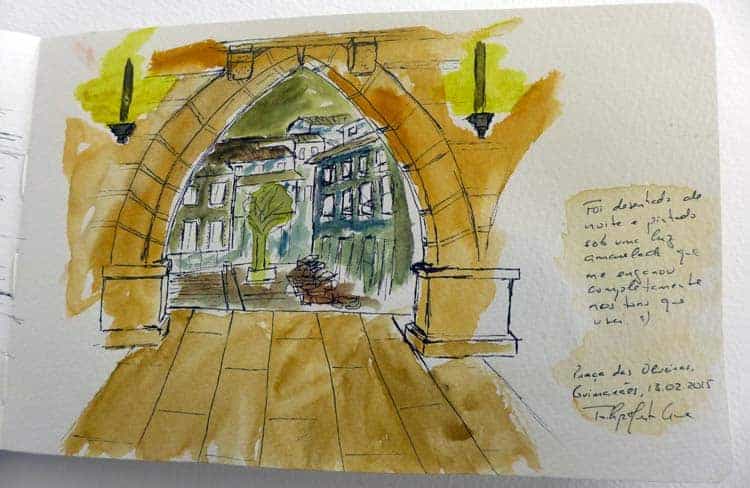 O meu desenho feito no Largo da Oliveira, Guimarães