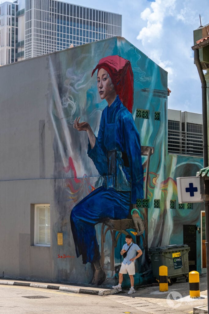 O que ver em Singapura: Mural Samsui Lady with Cigarette