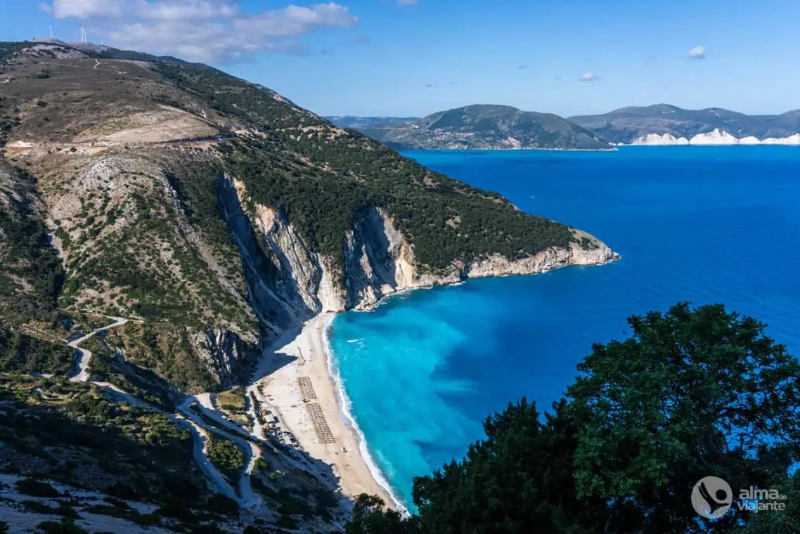 Praia Myrtos, Kefalonia, ilhas Jónicas