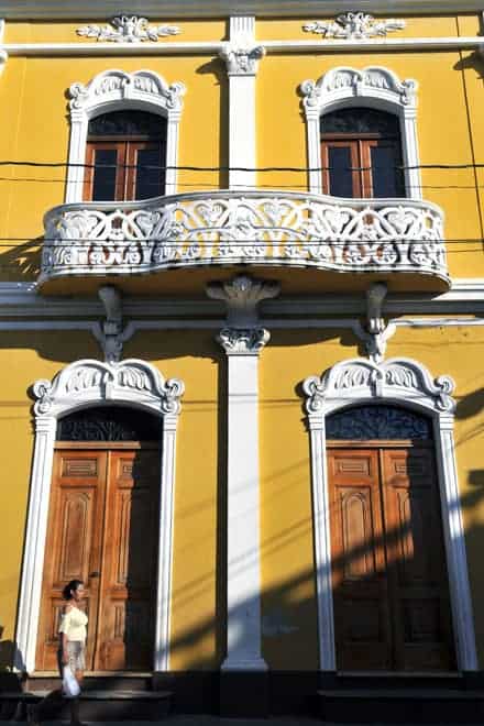 Fachada no centro histórico de Granada, Nicarágua