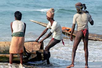 Pescadores em Puri, Orissa