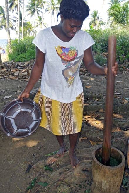 O pilão continua a ser usado em São Tomé e Príncipe